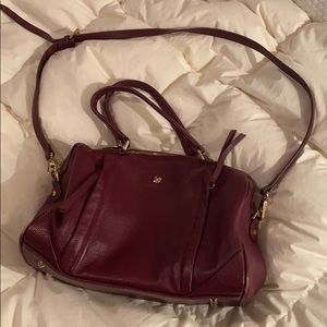 Ora Delphine Burgundy/Maroon leather handbag